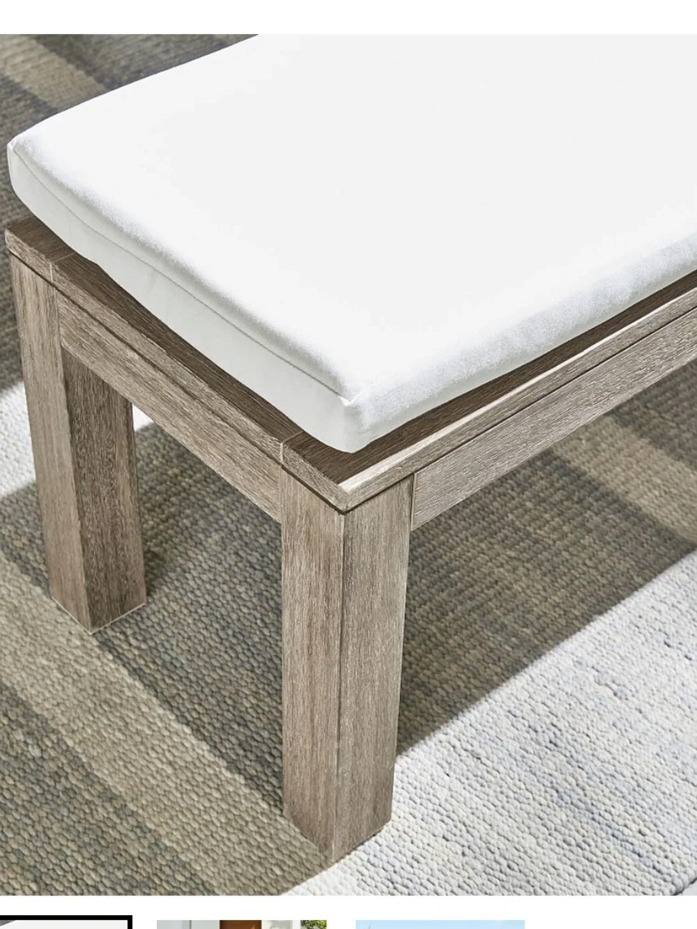 Pottery Barn 48” Tufted Dining Bench Cushion
